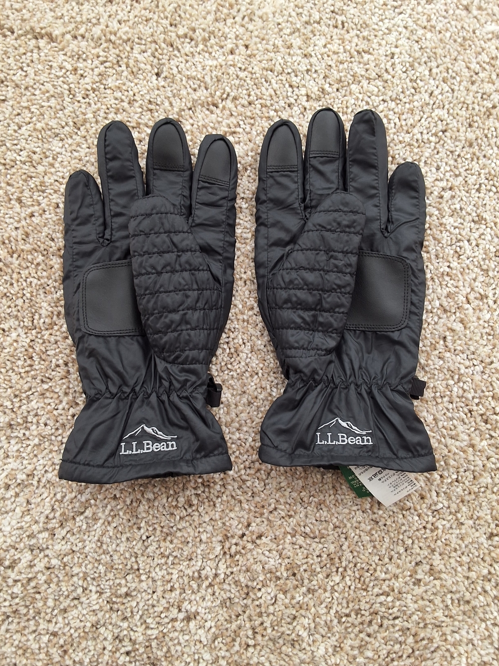 L.L. Bean Black Quilted Primaloft Gloves Size Small